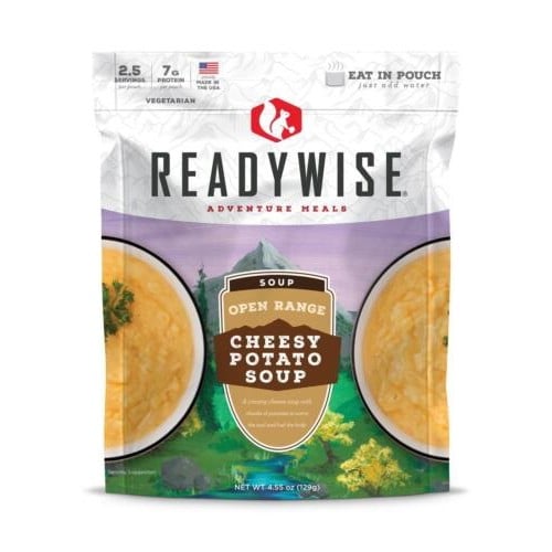 READY WISE Open Range Cheesy Potato Soup - 2.5 Servings, 4.55 Oz. for sale at KYGUNCO.