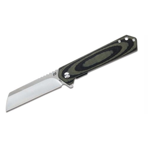 SCHRADE Delta Class Lateral Flipper Knife 3.25" Sheepsfoot Blade - Black / Green G10 Handles for sale at KYGUNCO.