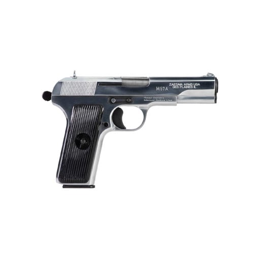 ZASTAVA M57A 7.62x25 Tokarev 4.5" 9rd - Nickel/Chrome for sale at KYGUNCO.
