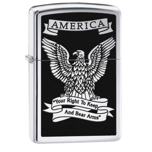ZIPPO Windproof Lighter - Eagle / Right to Bear Arms for sale at KYGUNCO.
