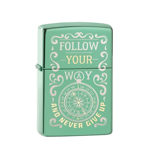 ZIPPO Windproof Lighter - Follow Your Way / Green for sale at KYGUNCO.