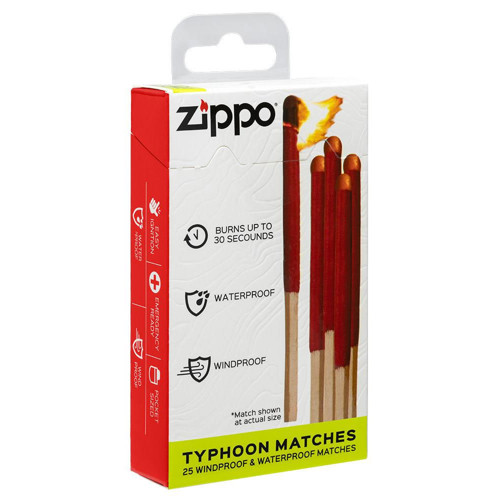 ZIPPO Typhoon Windproof Matches, 25 Pack for sale at KYGUNCO.