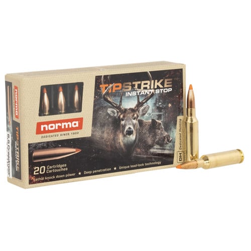 NORMA AMMO Dedicated Hunting Tipstrike 6.5 Creedmoor 140 gr Ammunition | 20 Rounds for sale at KYGUNCO.