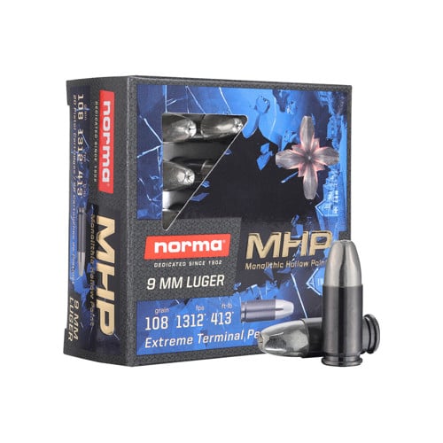 NORMA AMMO 9mm MHP-F Fragmenting 20rd for sale at KYGUNCO.