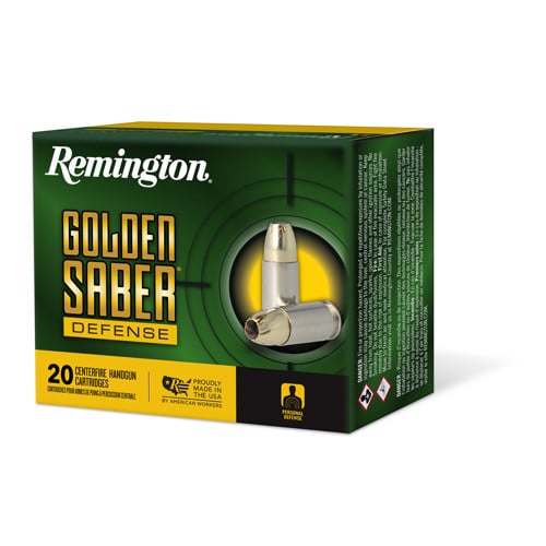 REMINGTON Golden Saber Defense 380 ACP 102 gr Brass Jacket Hollow Point Ammunition | 20 Rounds for sale at KYGUNCO.