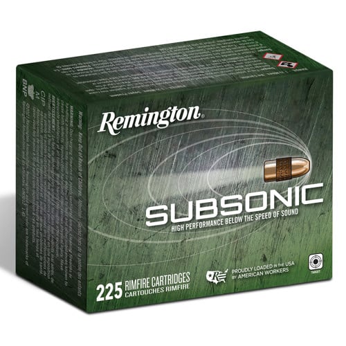 REMINGTON Subsonic 22LR 40gr Copper Plated Hollow Point Ammunition | 225 Rounds