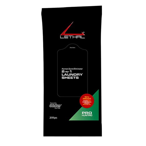 LETHAL PRODUCTS 2-N-1 Laundry Sheets (1) Sealed Pack of 20 for sale at KYGUNCO.