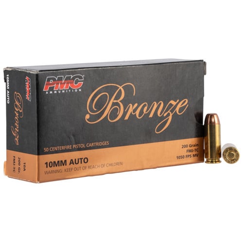 PMC Bronze 10mm 200gr Full Metal Jacket Turncated Cone Ammunition | 50 Rounds for sale at KYGUNCO.