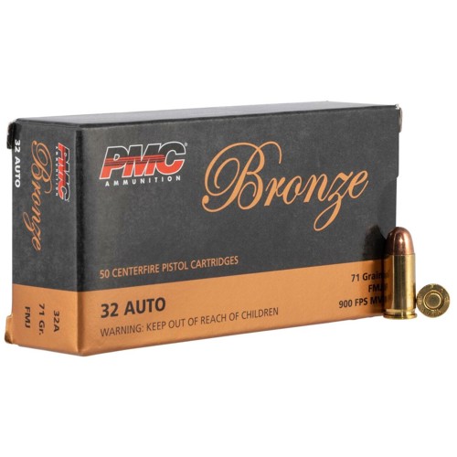 PMC 32 ACP 71Gr Bronze Full Metal Jacket 50rd for sale at KYGUNCO.