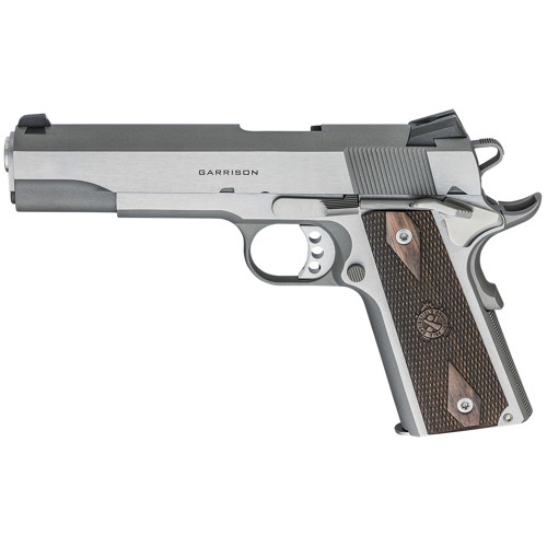 SPRINGFIELD ARMORY 1911 Garrison 9mm 5" 9rd Pistol - Stainless w/ Wood Grips for sale at KYGUNCO.