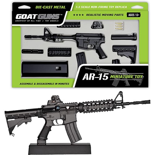 GOAT GUNS Mini AR15 Model w/ Mini Suppressor & Display Stand for sale at KYGUNCO.