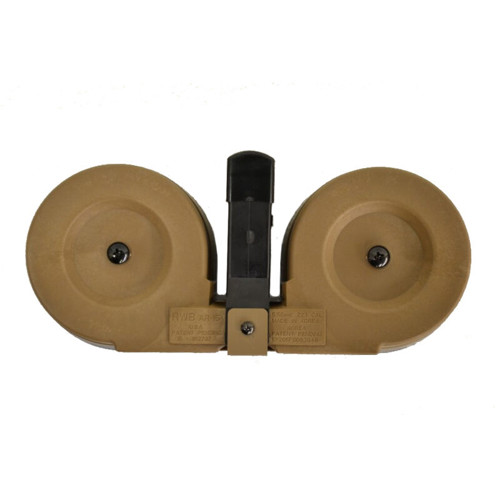 IVER JOHNSON AR15 223 100rd Drum Blk/Tan Poly Magazine for sale at KYGUNCO.