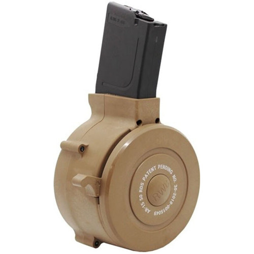 IVER JOHNSON AR15 .223/5.56 50rd Drug Mag Poly - Tan for sale at KYGUNCO.