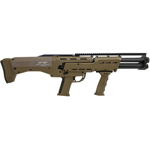 STANDARD MFG DP-12 12 Gauge 3" 18.88" 16rd Pump Action Double Barrel Shotgun | FDE for sale at KYGUNCO.