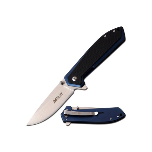 MTECH USA Manual Folding Knife 3.25" Drop Point Blade | Blue G10 Handles for sale at KYGUNCO.