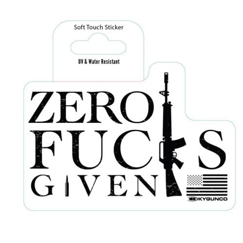 KYGUNCO Zero F***s Given Sticker for sale at KYGUNCO.