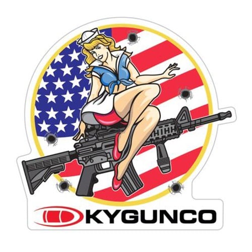 KYGUNCO USA Pin Up Girl w/ AR15 Sticker for sale at KYGUNCO.