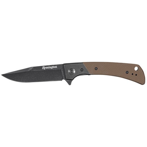 REMINGTON EDC Drop Point Folder G10 Tan D2 Stonewashed 4" for sale at KYGUNCO.