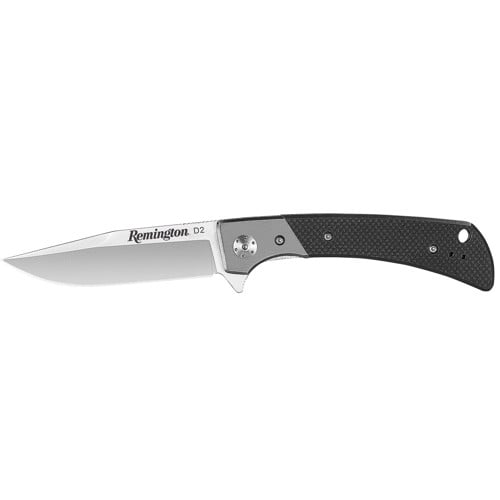 REMINGTON EDC Drop Point Folder G10 Black D2 Stonewashed 4" for sale at KYGUNCO.