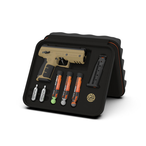 BYRNA TECHNOLOGIES SD Kinetic Launcher Kit w/ Chemical Irritant - Tan for sale at KYGUNCO.