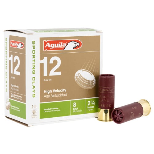 AGUILA AMMO 12Ga Target Load High Vel 2.75" 1oz 8 Shot 25rd for sale at KYGUNCO.