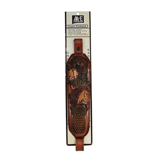 AA&E LEATHERCRAFT Trophy Gunsling Embossed Elk Deer Brown for sale at KYGUNCO.
