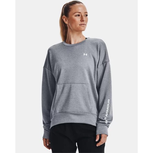 UNDER ARMOUR Women's UA Shoreline Terry Crew w/ Kangaroo Pocket - Steel for sale at KYGUNCO.