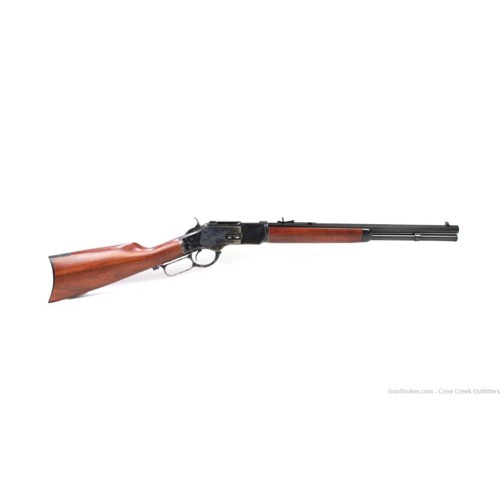 TAYLORS & COMPANY 1873 Trapper 45 LC 18" 10rd Lever Action - Blued / Walnut Straight Stock for sale at KYGUNCO.