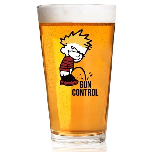 2 MONKEY TRADING Pint Glass P on Gun Control for sale at KYGUNCO.