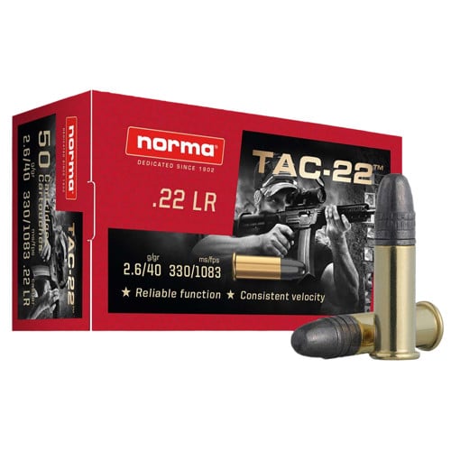 NORMA AMMO 22 LR TAC-22 40Gr LRN for sale at KYGUNCO.