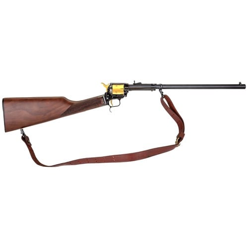 HERITAGE MANUFACTURING Rough Rider Rancher 22 LR 16.1" 6rd Revolver Rifle - Walnut / Gold Plated for sale at KYGUNCO.