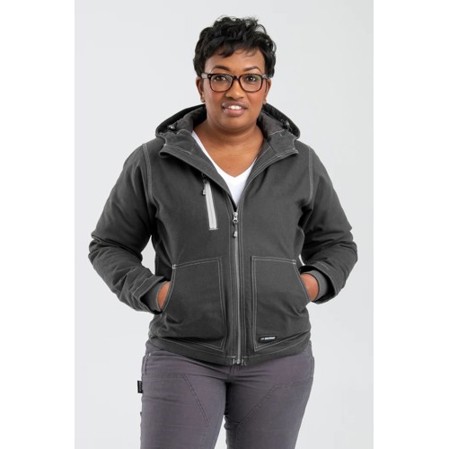 BERNE WORKWEAR Ladies Quilt Lined Hooded Jacket Titanium for sale at KYGUNCO.