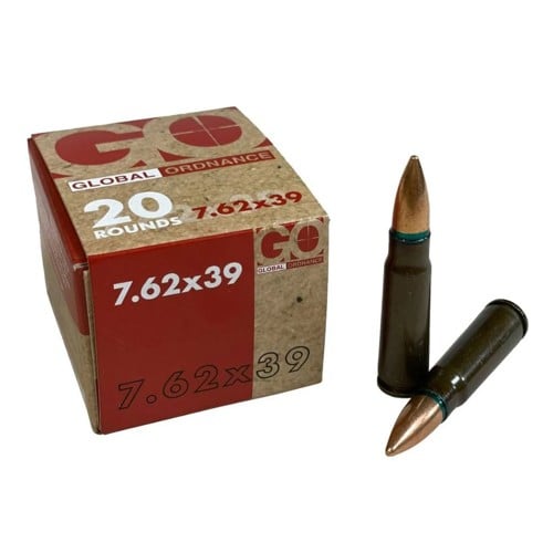 GLOBAL ORDNANCE 7.62x39 122Gr Steel Case 20rd Ammunition for sale at KYGUNCO.