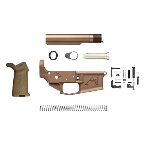 AERO PRECISION M4 / AR15 Stripped Lower Receiver w/ Lower Parts Kit - FDE for sale at KYGUNCO.