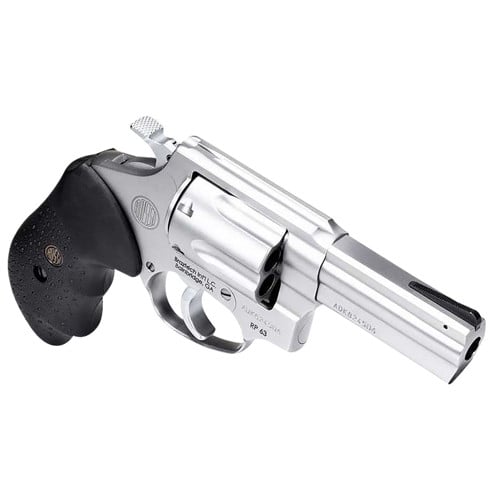 ROSSI RM64 357 Mag 4" 6rd Revolver - High Gloss Stainless | Black Rubber Grips for sale at KYGUNCO.