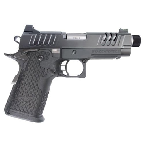 STACCATO C2 9mm 4.5" 16rd Optic Ready Pistol + Threaded Barrel | Black TacTexture for sale at KYGUNCO.