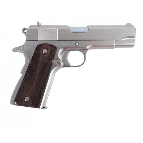 TISAS 1911 A1 Tank Commander 4.25" 7rd - Nickel / Wood for sale at KYGUNCO.