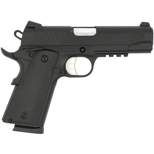 TISAS (SDS Imports) 1911 B45R Carry 45ACP 4.25" 8rd Pistol w/ Rail - Black / Rubber Grip for sale at KYGUNCO.