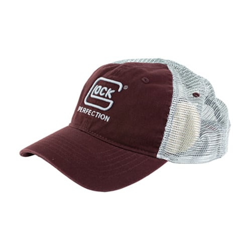 GLOCK Relaxed Maroon Mesh Hat Distressed Denim for sale at KYGUNCO.