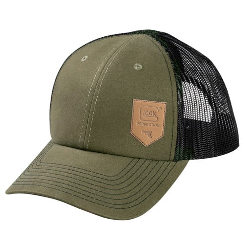 GLOCK Chino Olive Green/Black Mesh Hat for sale at KYGUNCO.