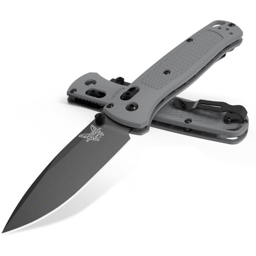 BENCHMADE Bugout AXIS Folding Knife 3.24" Black Drop Point Blade w/ Storm Grey Grivory Handles for sale at KYGUNCO.