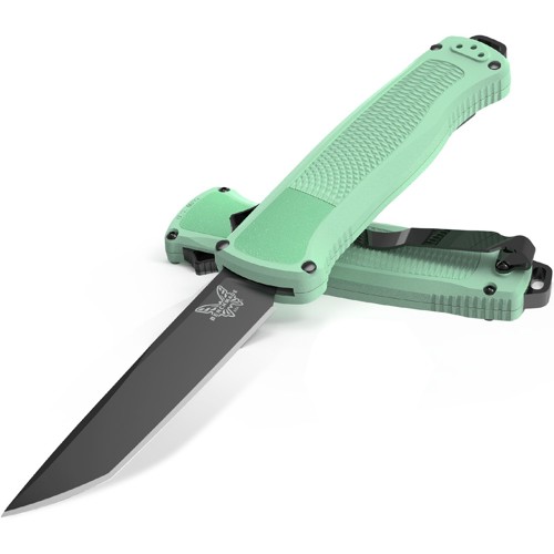 BENCHMADE 5370BK-03 Shootout OTF AUTO Knife 3.51" Tanto Blade - Sea Foam Grivory Handles for sale at KYGUNCO.