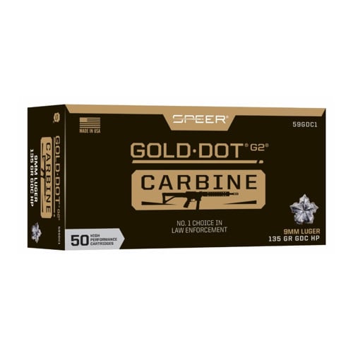 SPEER AMMO 9mm Luger 135Gr Gold Dot Carbine HP 50rd for sale at KYGUNCO.
