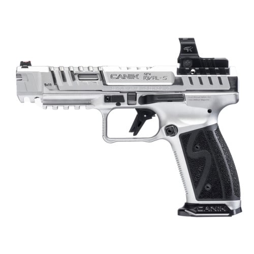 CANIK SFx Rival-S 9mm 5" 18rd Pistol w/ MeCanik MO2 Optic - Chrome for sale at KYGUNCO.