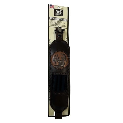 AA&E LEATHERCRAFT Trophy Gunsling Brown Embossed Deer Head Shell Hol for sale at KYGUNCO.