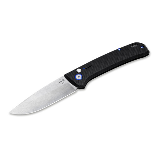 BOKER FRND AUTO Folding Knife 3.35" Drop Point Blade w/ Black Grivory Handles for sale at KYGUNCO.