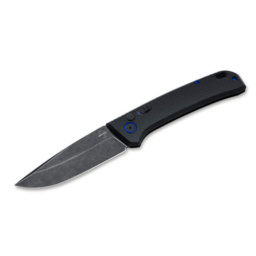 BOKER PLUS FRND Auto Folding Knife 3.35" D2 Drop Point Blade | Black Givory Handles for sale at KYGUNCO.