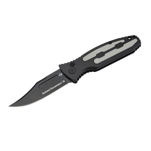 BOKER PLUS Kalashnikov 74 Auto Folding Knife 3.35" Clip Point Blade - Black Aluminum Handles for sale at KYGUNCO.