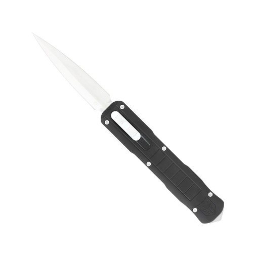 COBRATEC Raptor AUTO OTF Knife 3.13" Dagger Blade w/ Black Aluminum Handles for sale at KYGUNCO.