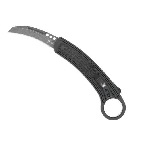 COBRATEC KARAMBIT AUTO OTF Knife 2.75" Blade w/ Black Aluminum Handles, Right Hand for sale at KYGUNCO.